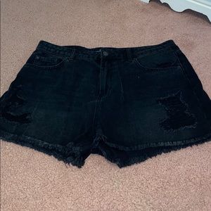 Black High rise shorts